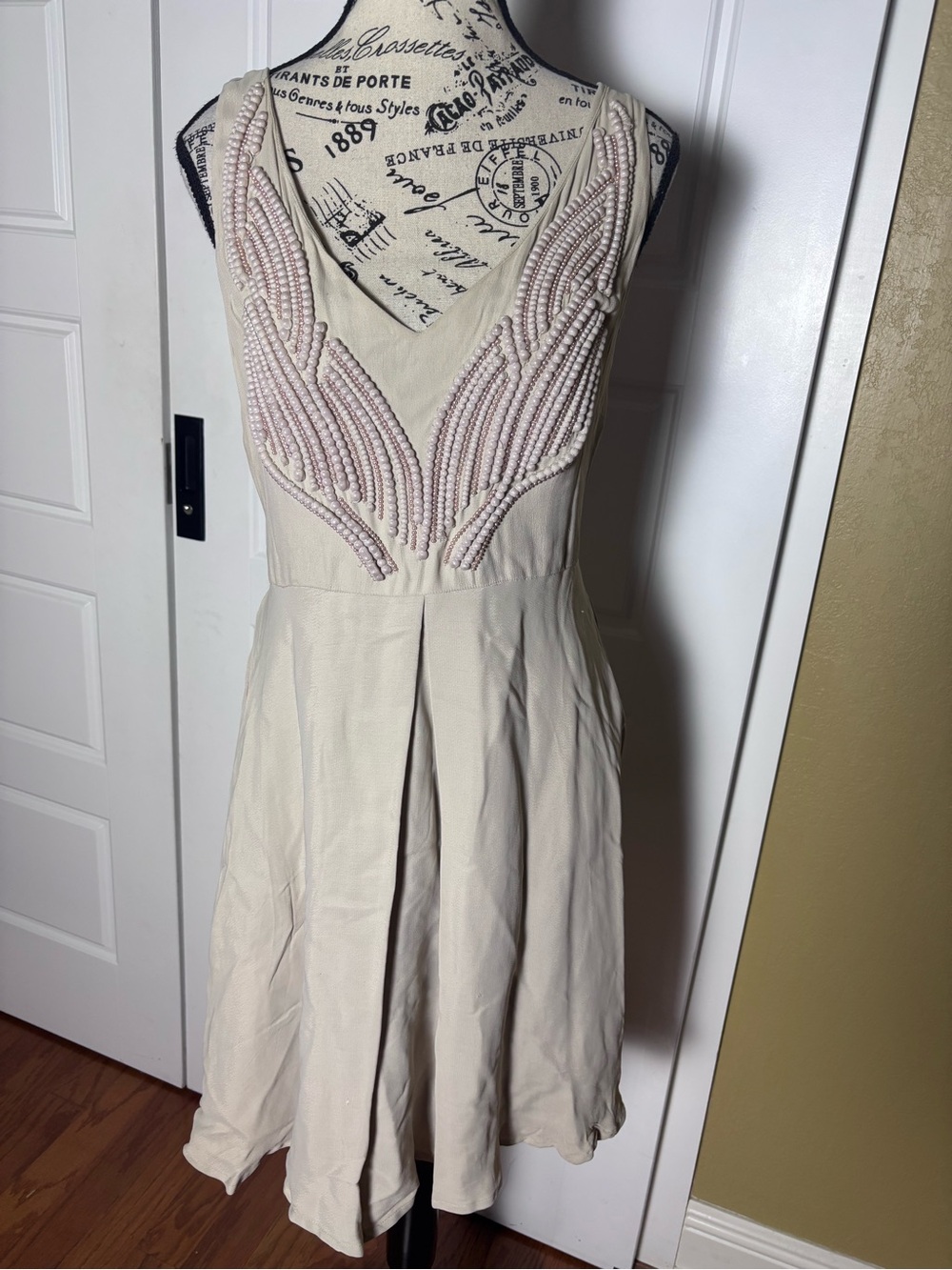 reiss stam technique bodice dress mushroom - Picture 2 of 8
